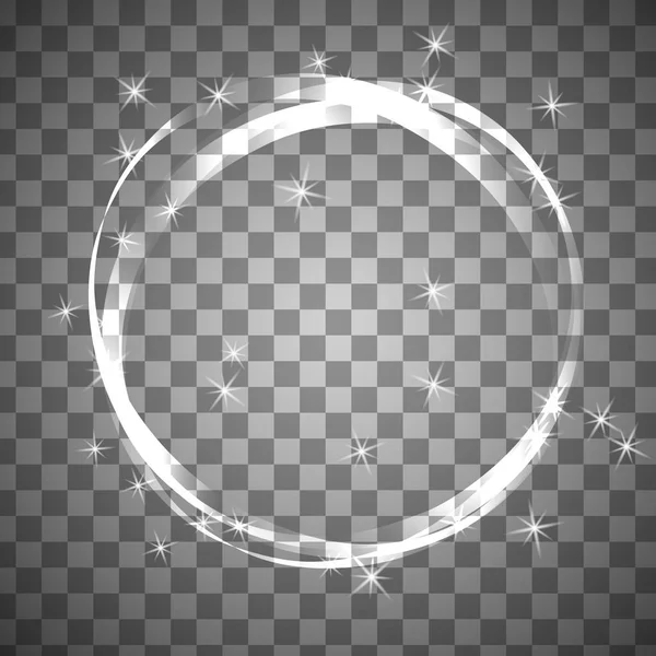 Moldura de círculo brilhante no fundo transparente . — Vetor de Stock
