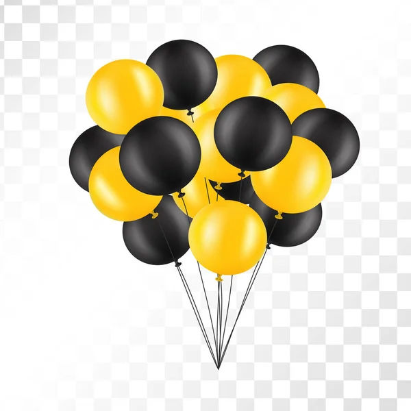 Luftballons auf transparentem Hintergrund. Haufen Luftballons. Vektorillustration — Stockvektor