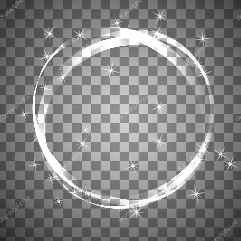 Cadre de cercle brillant sur fond  transparent   Image  