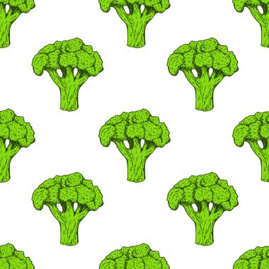 Brokoli ile Seamless modeli. Vektör arka plan
