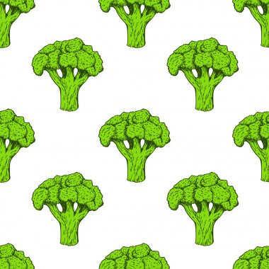 Brokoli ile Seamless modeli. Vektör arka plan