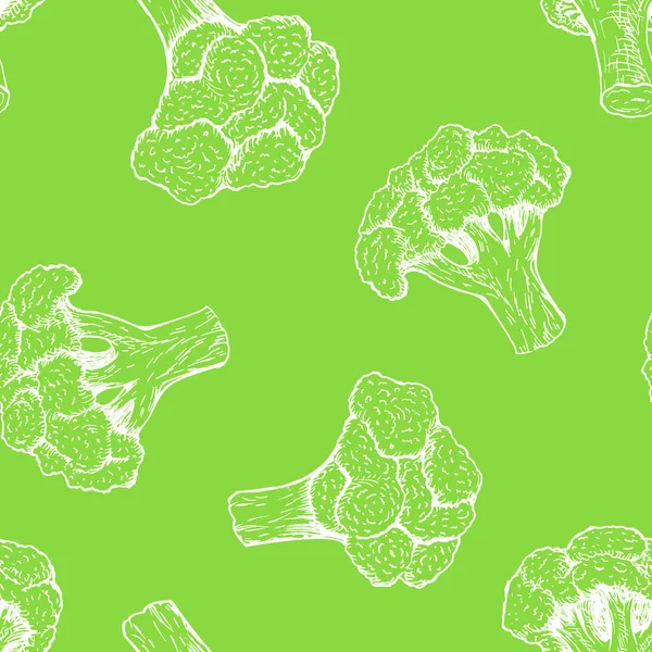 Modèle sans couture avec brocoli. Fond vectoriel — Image vectorielle