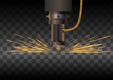 Lazer makine metal için. Vektör çizim.