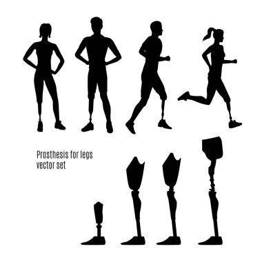 Protez bacak vector silhouettes için.