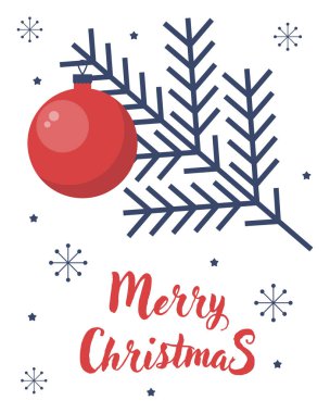 Toplu Noel ağacı dalı, Mutlu Noeller ve Mutlu Yıllar kartı.