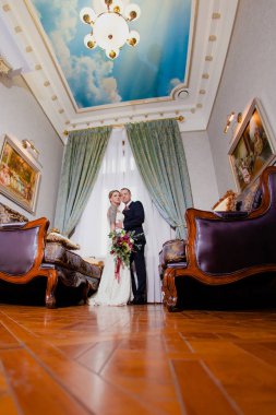 Damat ve gelin Portreler güzel klasik iç