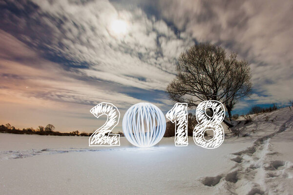 Новогодняя открытка 2018 года
