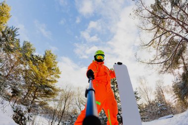 Snowboard snowboard bir selfie yapma ile
