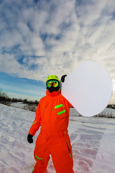 Nahaufnahme Porträt eines Snowboarders — Stockfoto