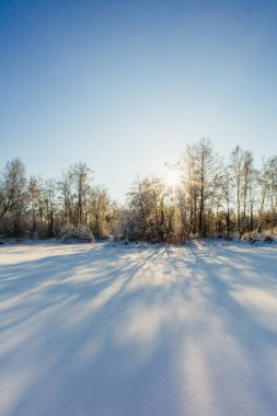 Sabah güzel kış manzarası