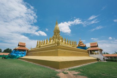 Pha ki Luang büyük Budist stupa var. Vientiane, Laos