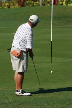 Golfer in action