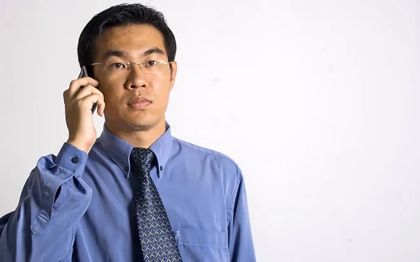 Asian Businessman with Phone — Stock Photo, Image
