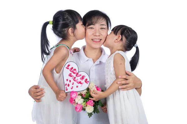 Мало китайський Азіатки святкування дня матері з мамою — стокове фото