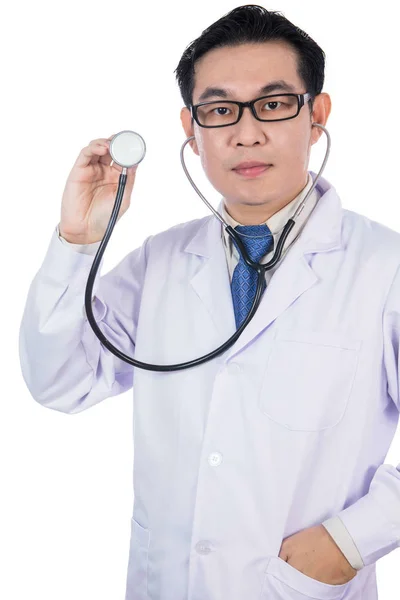 Asian Chinese male doctor holding stethoscope — Stock Photo, Image