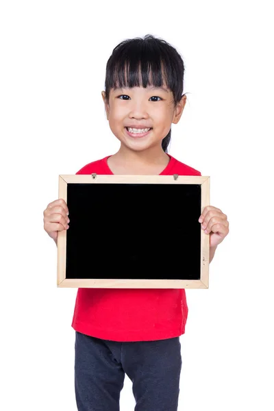 Asiatico piccolo cinese ragazza holding un lavagna — Foto Stock