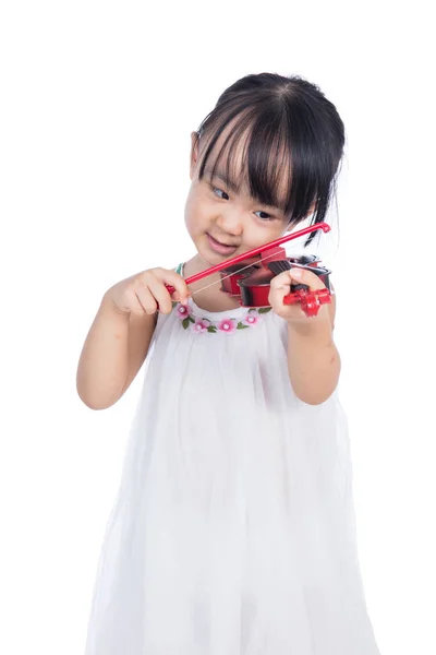 Asiática china niña jugando violín — Foto de Stock