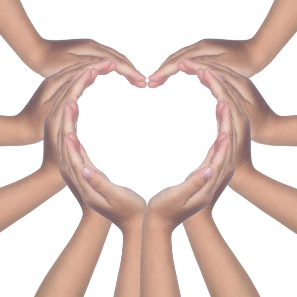 Child's hands making a heart shaped — Stock Photo, Image