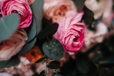 şeritler taş peonies buket düğün