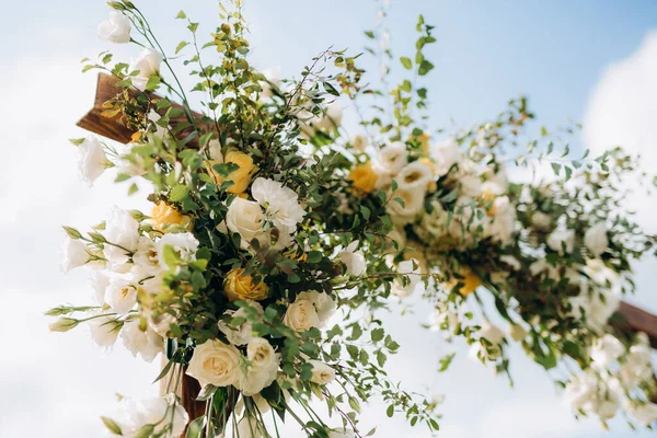 Área Ceremonia Boda Decoración Sillas Arco — Foto de Stock