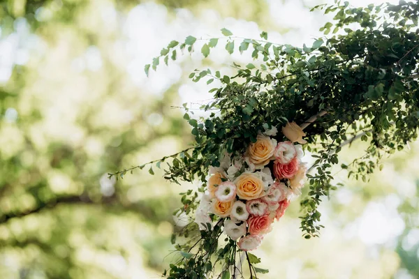 Área Ceremonia Boda Decoración Sillas Arco — Foto de Stock