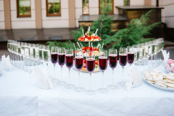 Copos Casamento Para Vinho Champanhe Cristal Claro — Fotografia de Stock