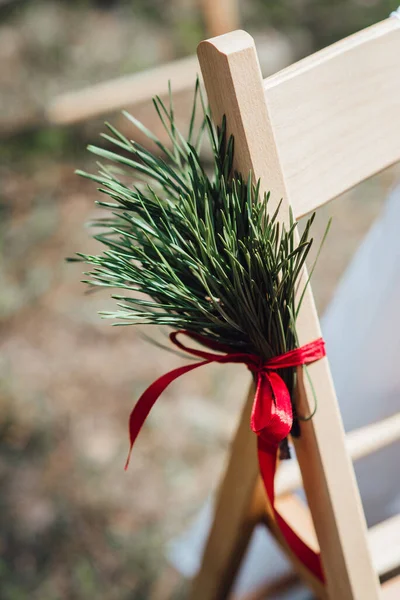 Eleganti Decorazioni Nuziali Fatte Fiori Naturali Elementi Verdi — Foto Stock