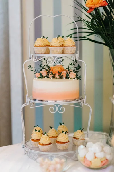 Elegantes Decorações Casamento Feitas Flores Naturais Elementos Verdes — Fotografia de Stock