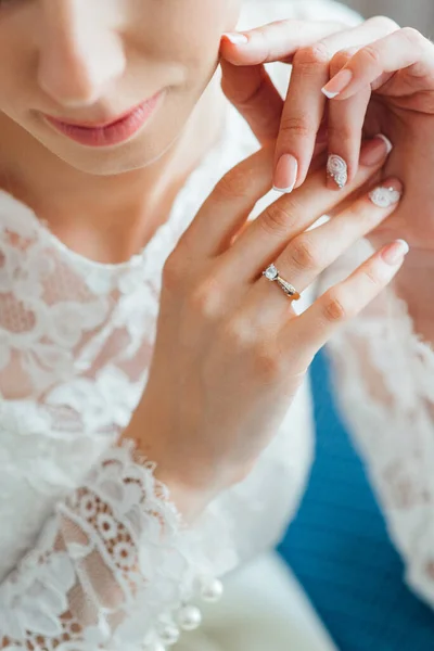 Abiti Sposa Decorazione Nozze Orecchini Cristallo — Foto Stock