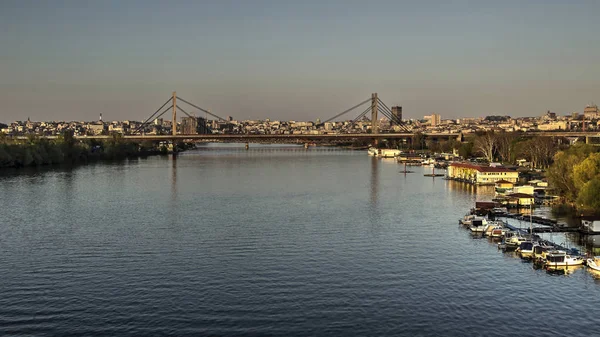 Serbia Vista Panorámica Del Río Sava Ciudad Belgrado — Foto de Stock