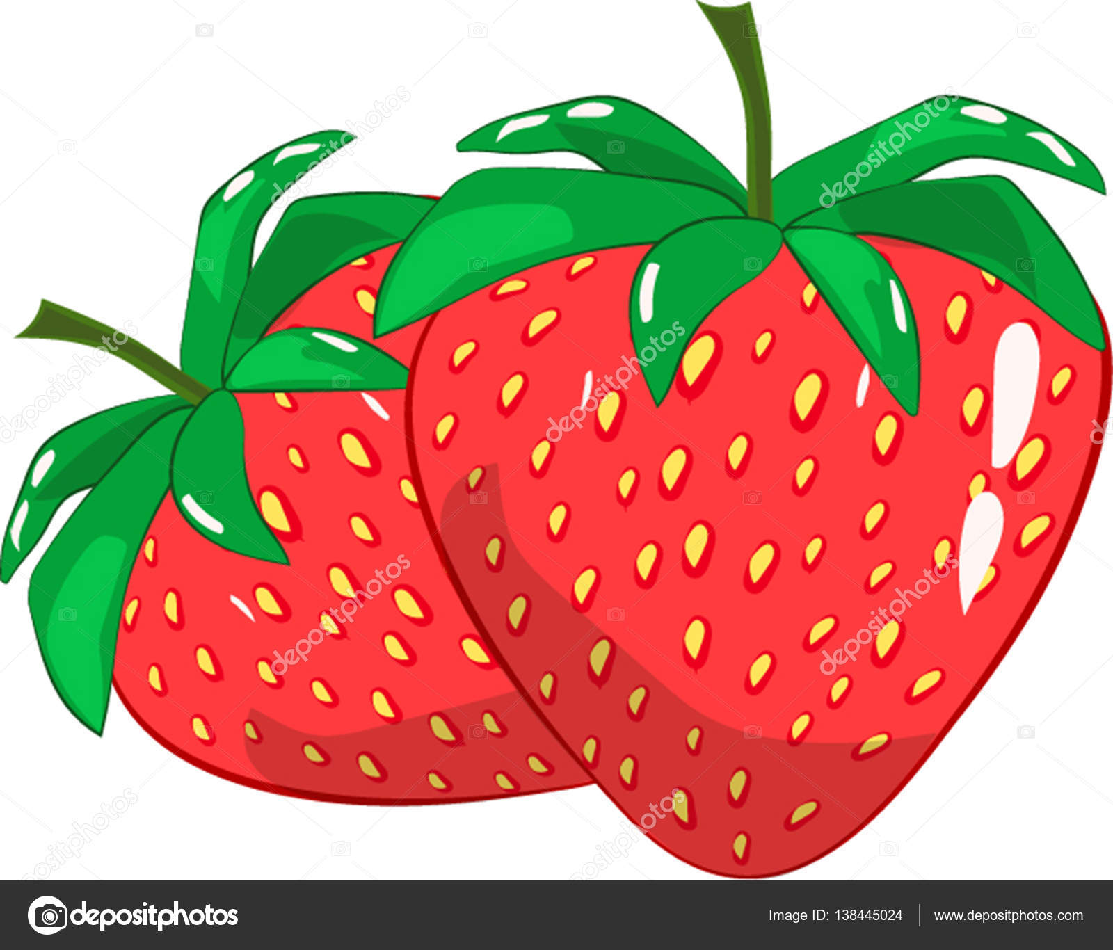 Juicy strawberries cartoon — Stock Vector © itsmokko #138445024