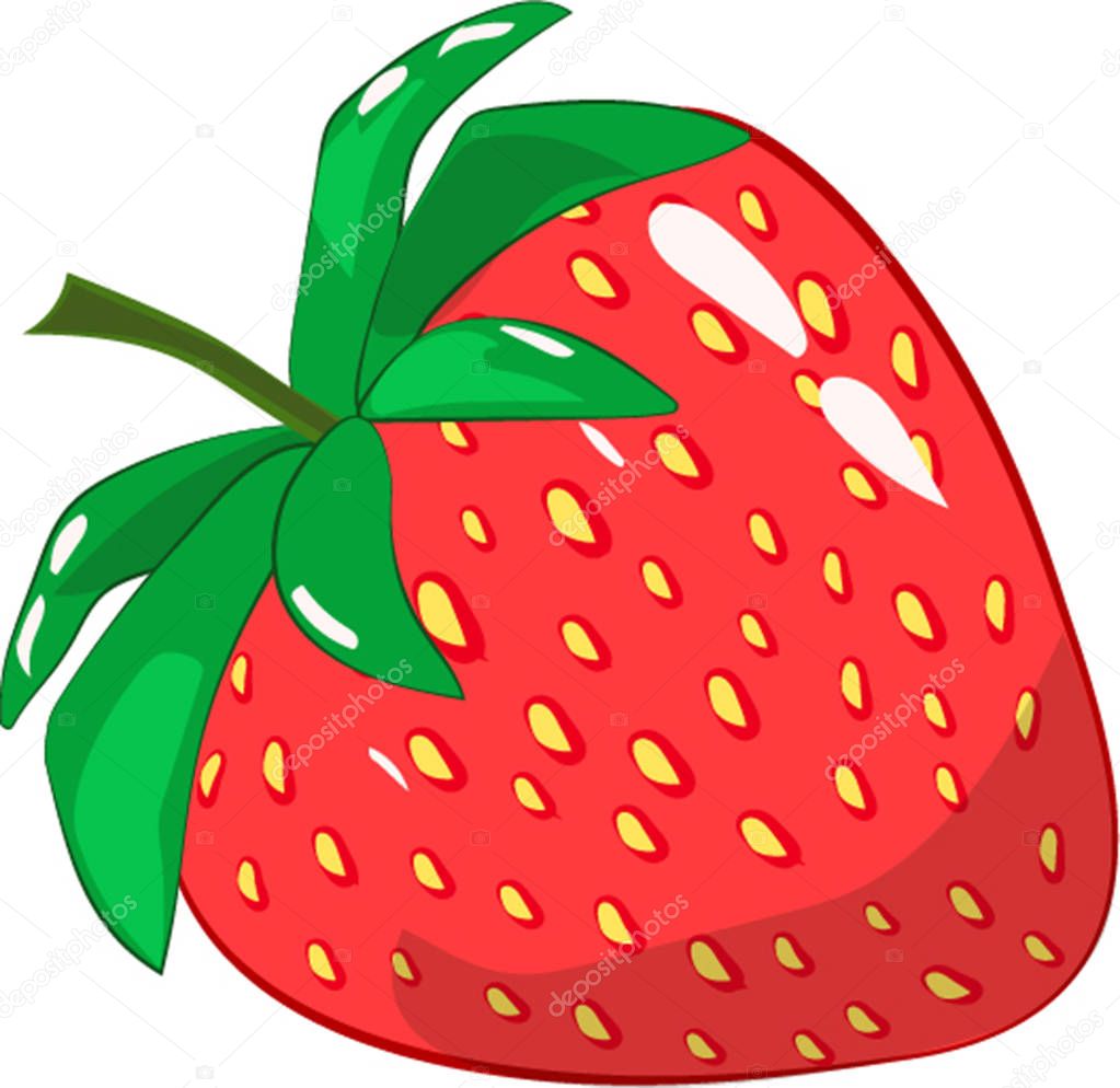 Dibujos animados de fresas jugosas — Archivo Imágenes Vectoriales