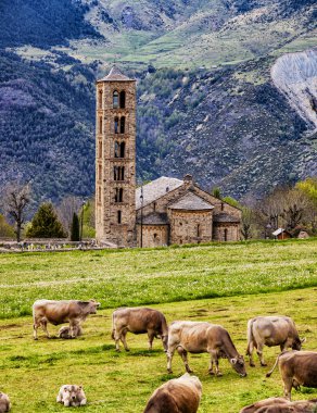 Spain Catalonia Bohi-Valley Romanesque church. clipart