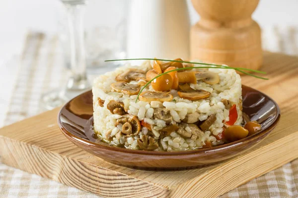 Arroz com cogumelos — Fotografia de Stock