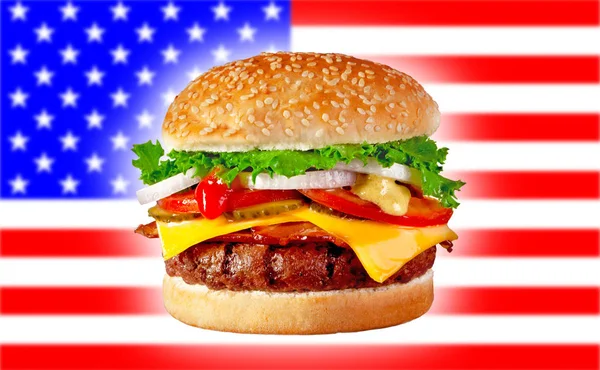 Saftige gegrillte Hamburger — Stockfoto