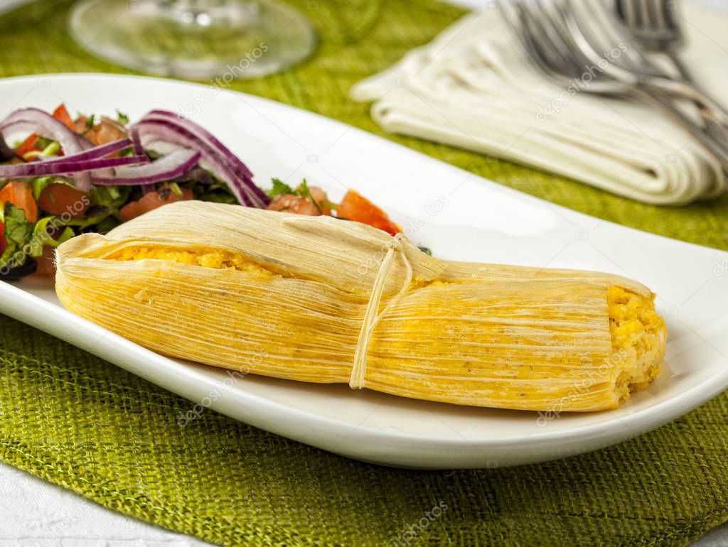 South American food, tamales or humitas