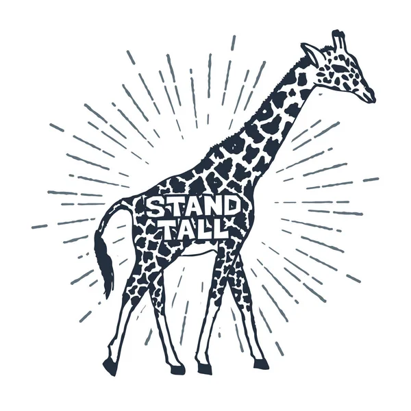 Icône dessinée à la main avec illustration vectorielle de girafe texturée . — Image vectorielle