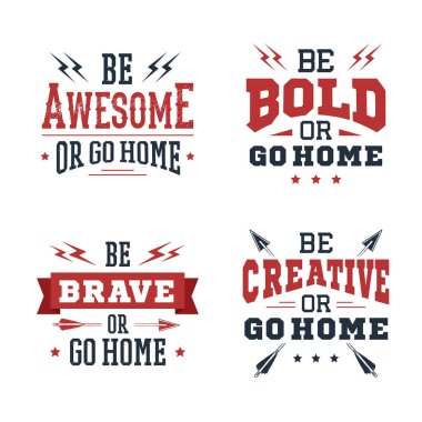 İlham verici vektör tırnak seti.