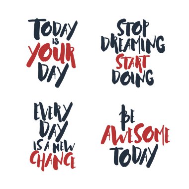 Set of inspirational vector quotes. vector