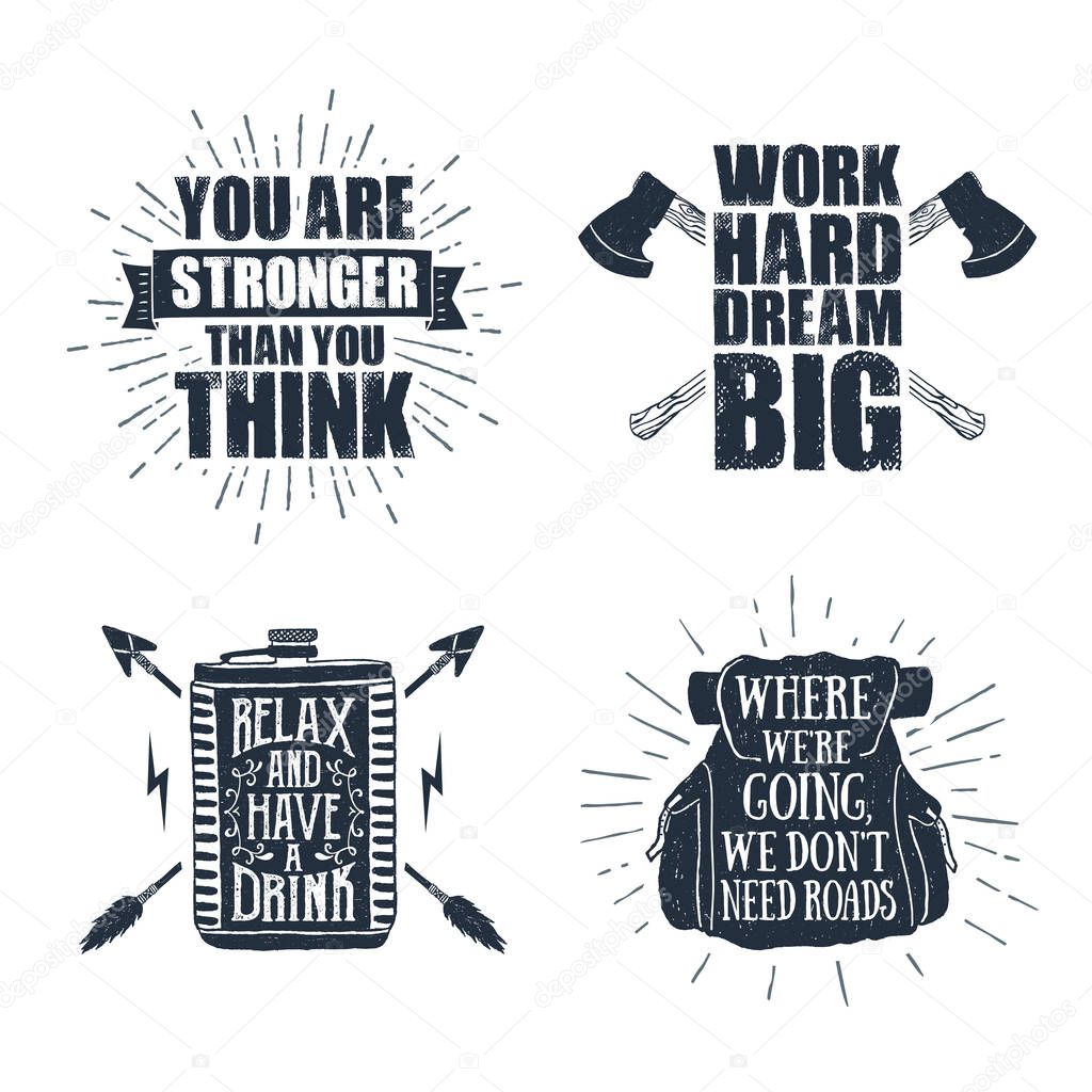 Set of inspirational vector quotes.