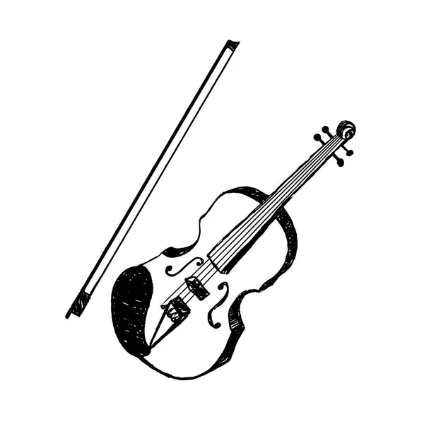 Ícone de festa desenhado à mão com ilustração vetorial de violino texturizada —  Vetores de Stock