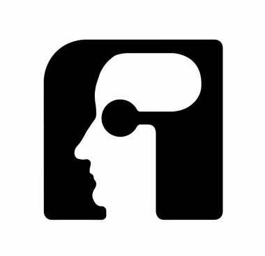 Bilim vs, retro tarzı bilgisayar temanın cyborg robotlar İngilizce yazı büyük harf harf A bir Logo logo - insan yüzleri.