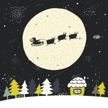 Şirin elle çizilmiş doodle yılbaşı arka plan