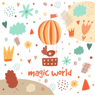 Şirin el çekilmiş kartpostal