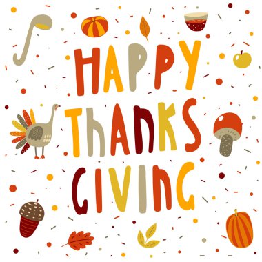 Şirin el çizilmiş doodle kartpostal