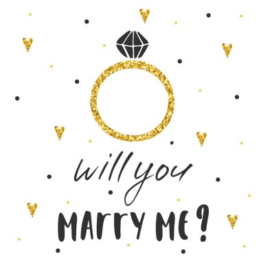 Şirin el çekilmiş kartı, kartpostal ile evlilik yüzüğü