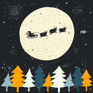 Şirin elle çizilmiş doodle yılbaşı arka plan