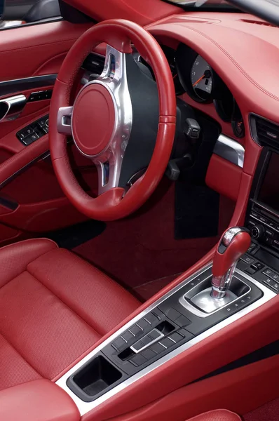 Sport Car Red Leather Interior