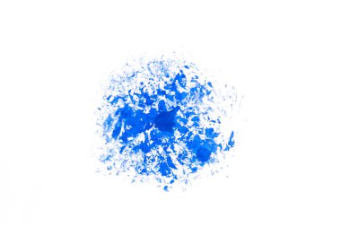 Beyaz arka plan üzerinde izole mavi suluboya boya daire