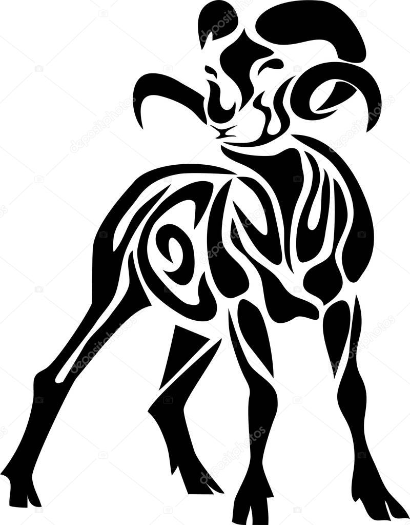 Ram sheep tribal style